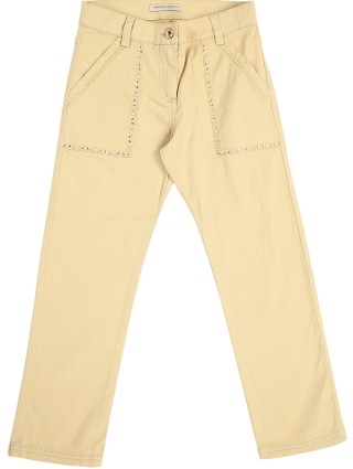 Бежевые брюки ERMANNO SCERVINO KIDS: фото - Invogue